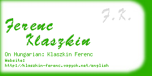 ferenc klaszkin business card